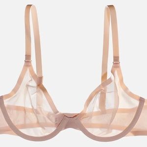 CUUP mesh plunge bra with underwire